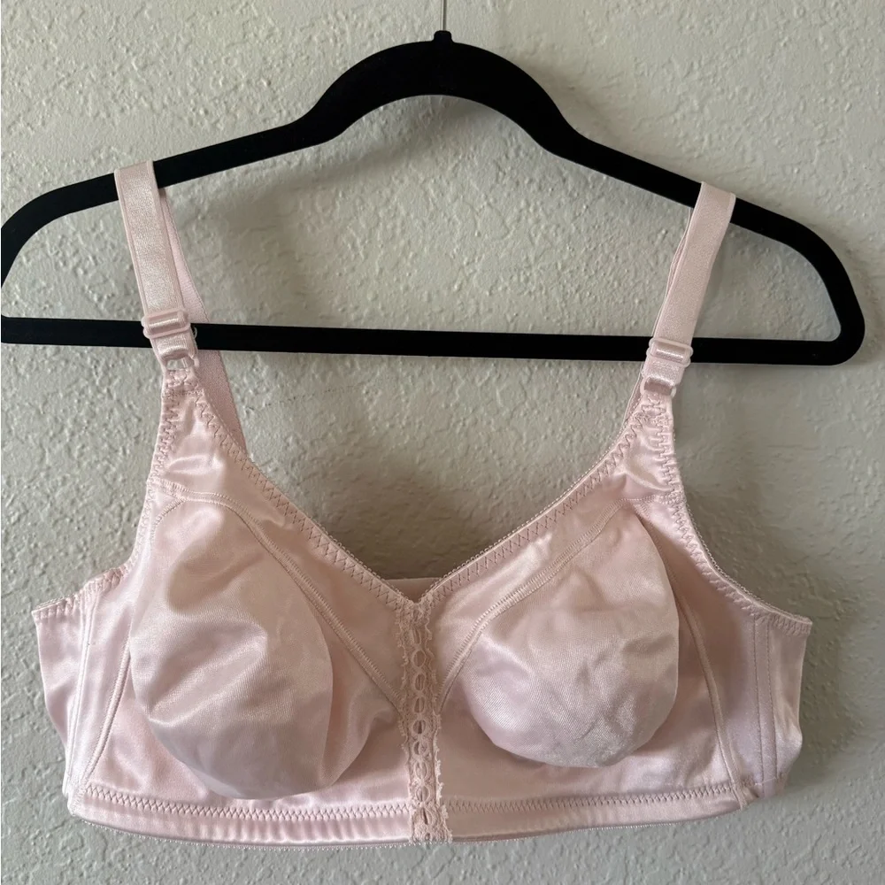 Bali Women’s Double Support WireFree Bra Size 42C Style #3820 Pale Pink Stretch - Picture 2 of 6